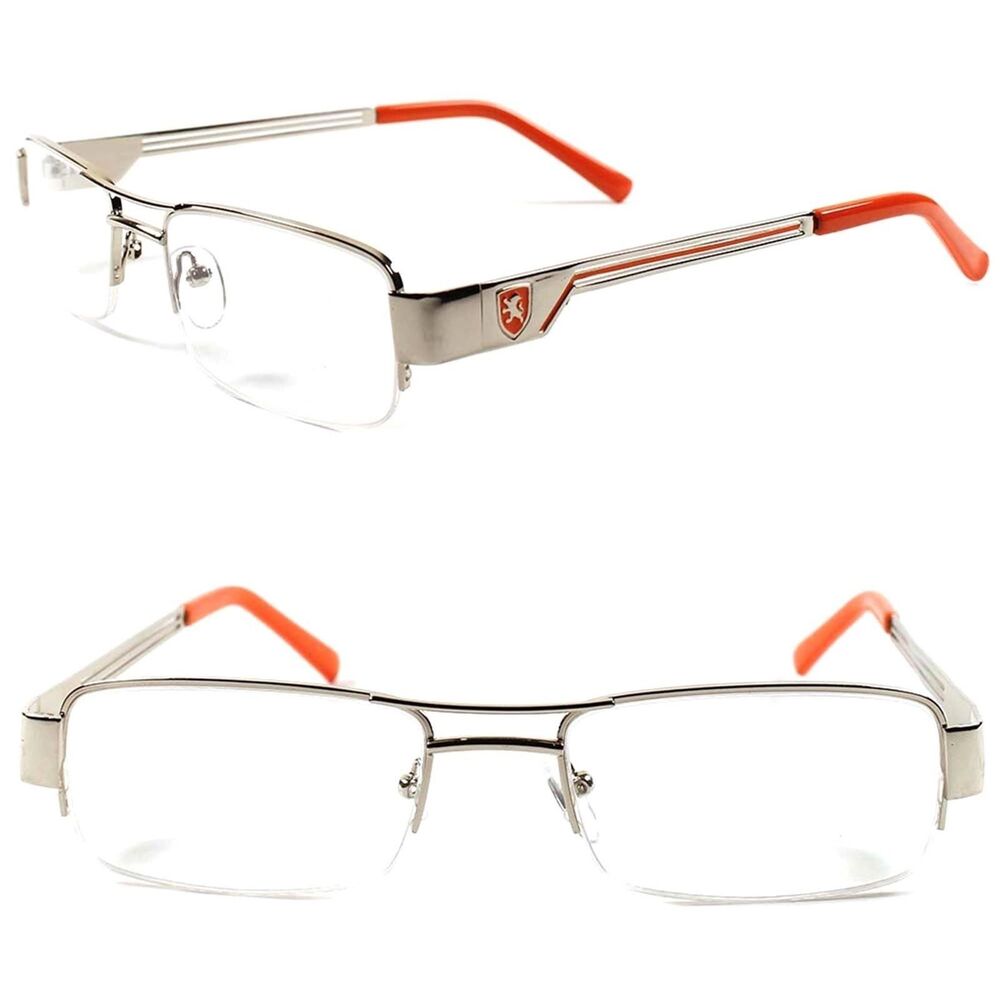 Designer Fashion Rectangle Smart Nerd Silver Optical Eye Glasses Frames
